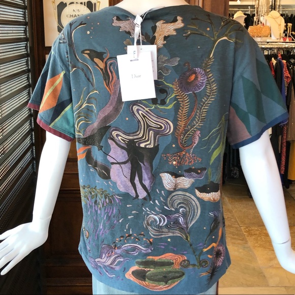 Rare Christian Dior blue Fantasy collection Tshirt - Picture 8 of 8